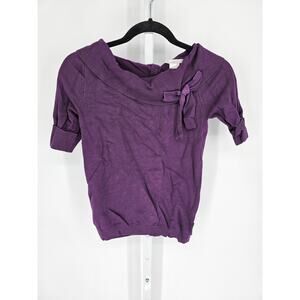 Y2K Charlotte Russe Women's Short Sleeve Purple Round Neck Top Size S